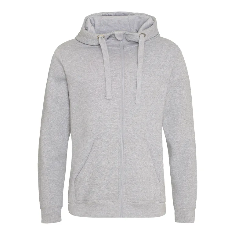 AWDis Just Hoods Mens Graduate Heavyweight Full Zip Hoodie - Heather Grey