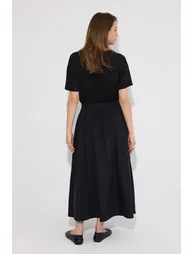 ELASTICATED WAIST LINEN SKIRT - 3