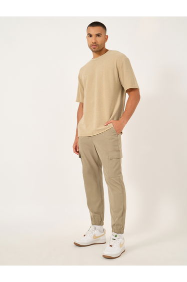 Solid Slant Pocket Relaxed Fit Cargo Pants