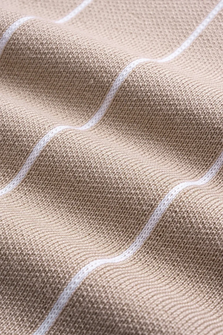 Knit Contrast Stripes Print Long Sleeve Dress - 3