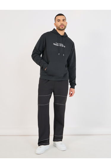 Minimal Social Media Print Relaxed Fit Hoodie
