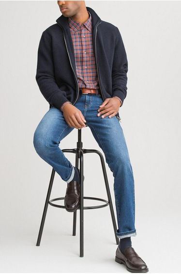 Lambswool Zip-Up Cardigan