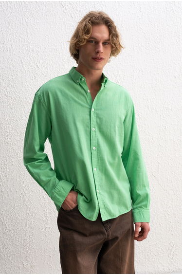 GIESTO Cotton Oversized Button-Up Shirt