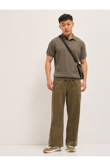 Men Solid Cotton Regular Fit Polo