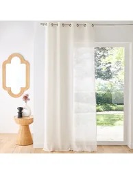 ستارة فوال كتان و بوليستر بفتحة حلقات - 1