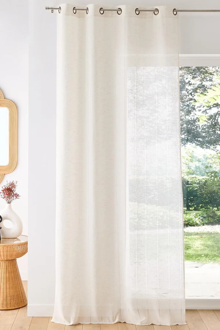 ستارة فوال كتان و بوليستر بفتحة حلقات