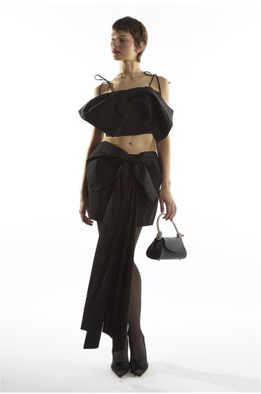 Bow Mini Skirt - Remi Co-ord Black