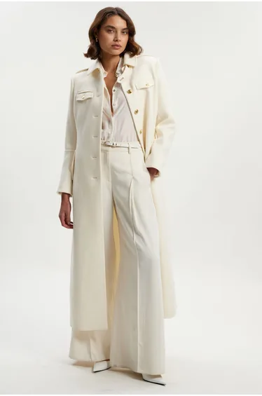 Wool Military Tailored Maxi Coat