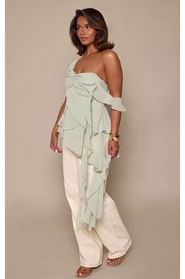 Shape Olive Frill Top