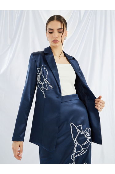 Embellished Regular Fit Regular Length Blazer