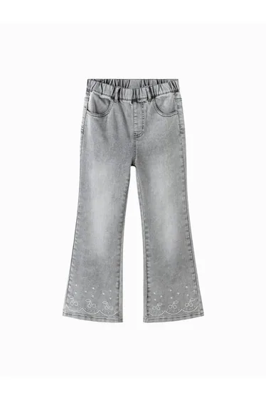 Girls' Embroidered Denim Pants