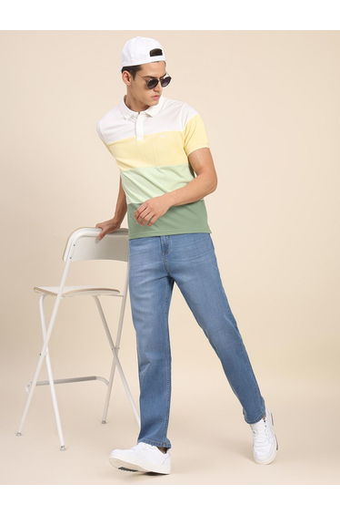 Light Wash Straight Fit Jeans