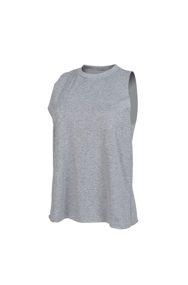SF Womens/Ladies High Neck Sleeveless Vest / Top - Heather Grey