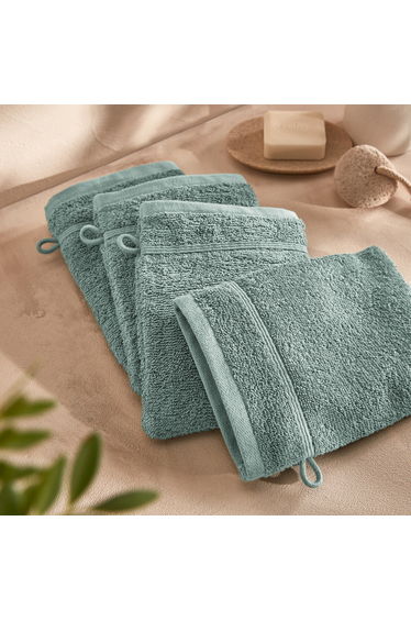 Set of 4 Zavara 100% Cotton Terry Supersoft Wash Mitts