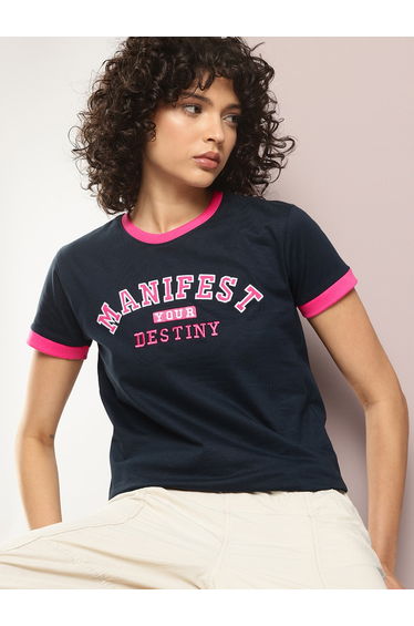 Women Regular Fit Embroidery T-Shirt