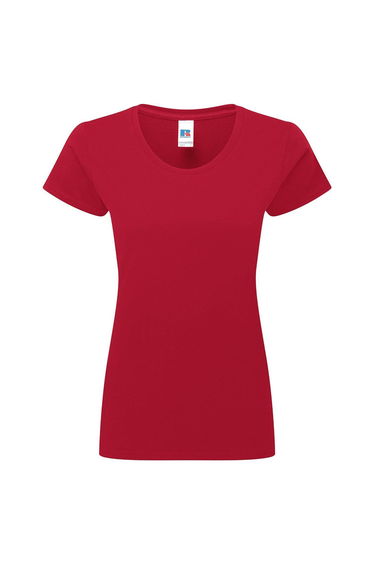 Russell Womens/Ladies Authentic Classic Ringspun Cotton T-Shirt - Classic Red