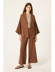 MUSLIN WIDE-LEG PANTS