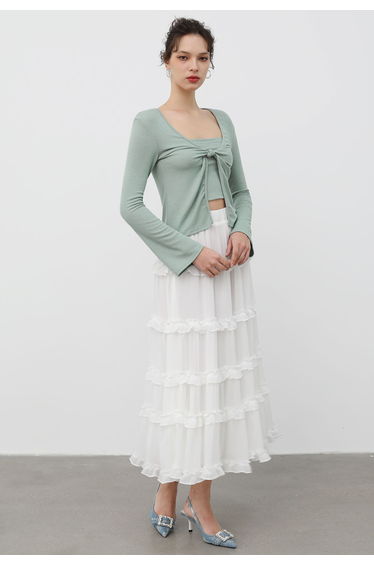 Knotted Front Two-Piece Top in Mint