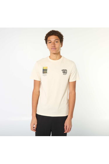 Printed Cotton Short-Sleeve T-Shirt beige