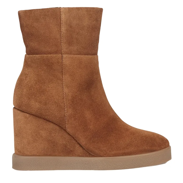 Geox Womens/Ladies D Eildea B Patent Leather Wedge Ankle Boots - Dark Camel - 2