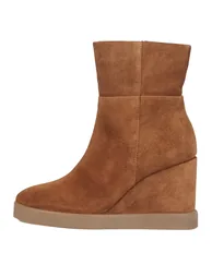 Geox Womens/Ladies D Eildea B Patent Leather Wedge Ankle Boots - Dark Camel - 1