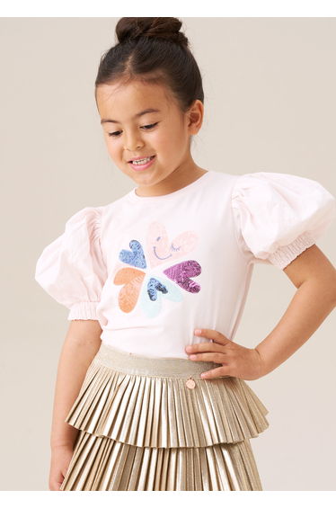 Heidi Sequin Embellished Puff Sleeve Tee
