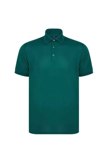 Henbury Mens Piqu Polo Shirt - Bottle Green