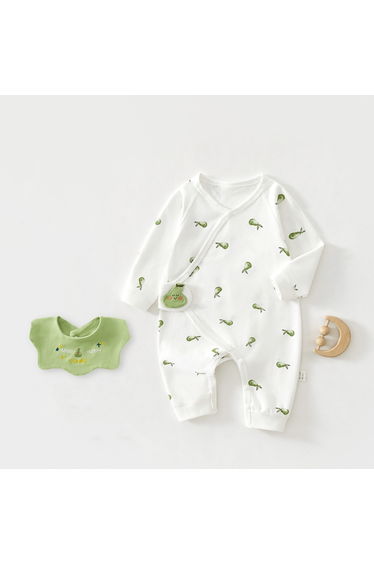NICE HAPPY LOVELY Baby Fruits Kimono Romper with Bib