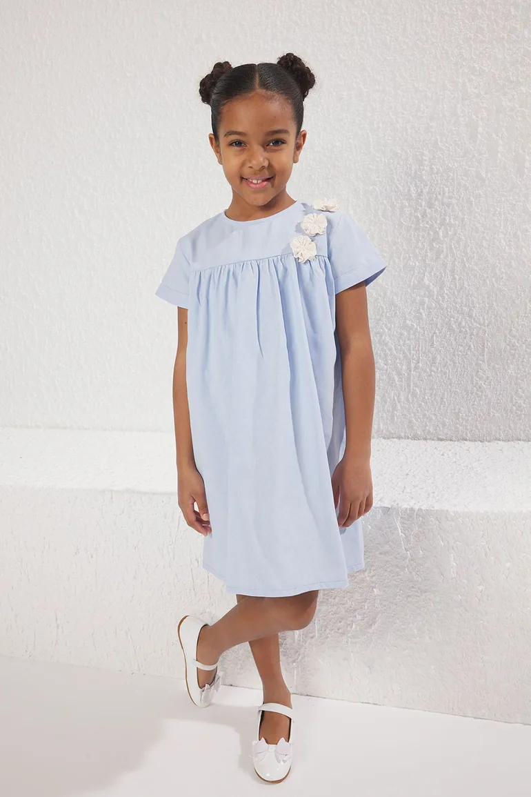 short puff sleeve dress 3D Floral by Ladivine KV1089 – ABC Fashion COLOR:PERIWINKLE giftguide:luxe Unlock Timeless Elegance: Master or any memorable occasion