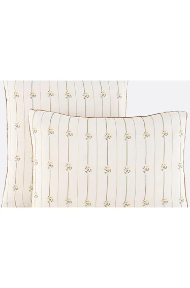Risetti Pillowcase in Cotton Muslin with Floral Print