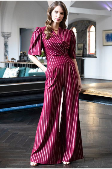Gold Stripe Wide Leg Jumpsuit