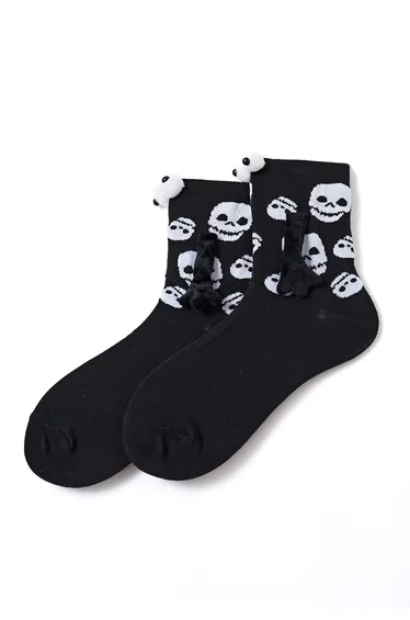 Skull Magnetic Hand-Holding Crew Socks