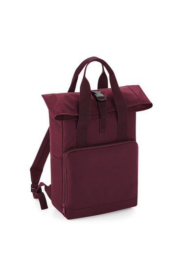 BagBase Twin Handle Roll-Top Backpack - Burgundy