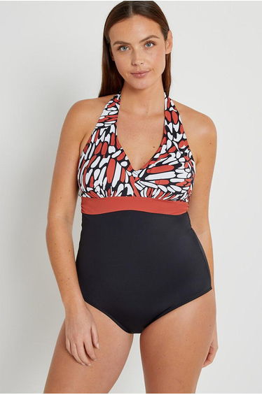 Tummy Toning Halterneck Swimsuit