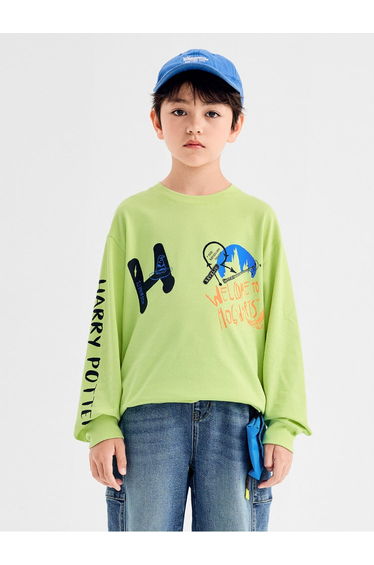 Boys' Sweatshirt With Front And Sleeve Print
