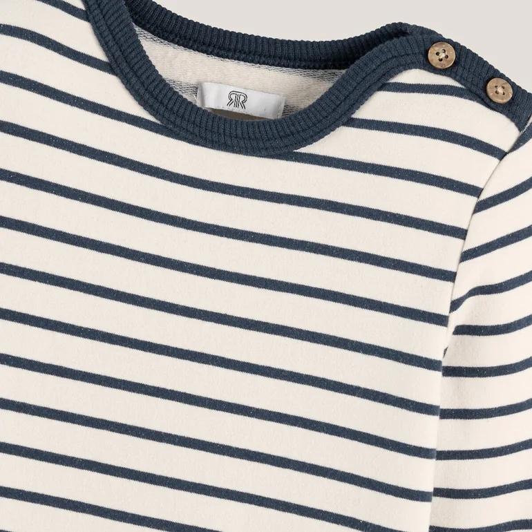 Striped All-in-One in Cotton Fleece - 2