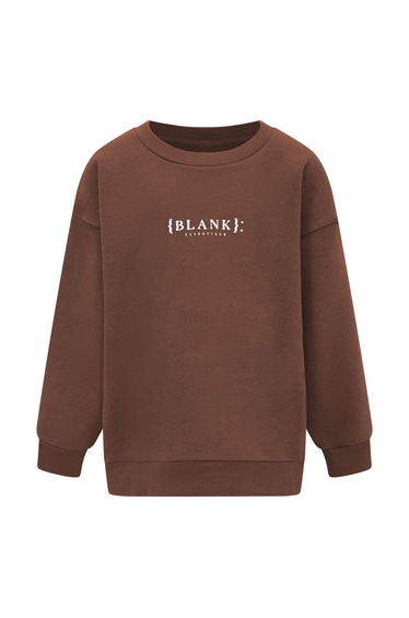 Boy's Blank Essentials Juniors Crewneck Sweatshirt in Brown