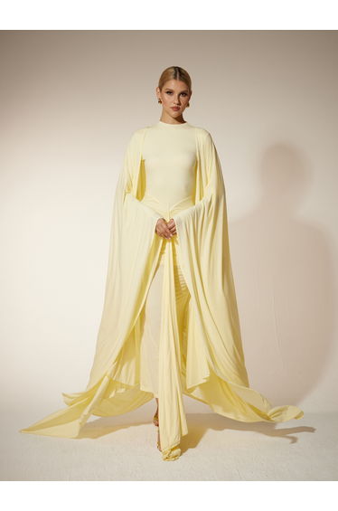 Louriz Shawl Maxi Dress In Yellow