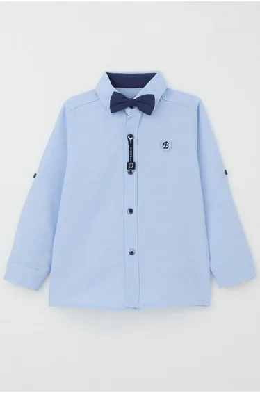 Boys' Shirt with Bow Tie, Light Blue