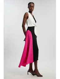 Soft Tailored Colour Block Detail Dress - 1