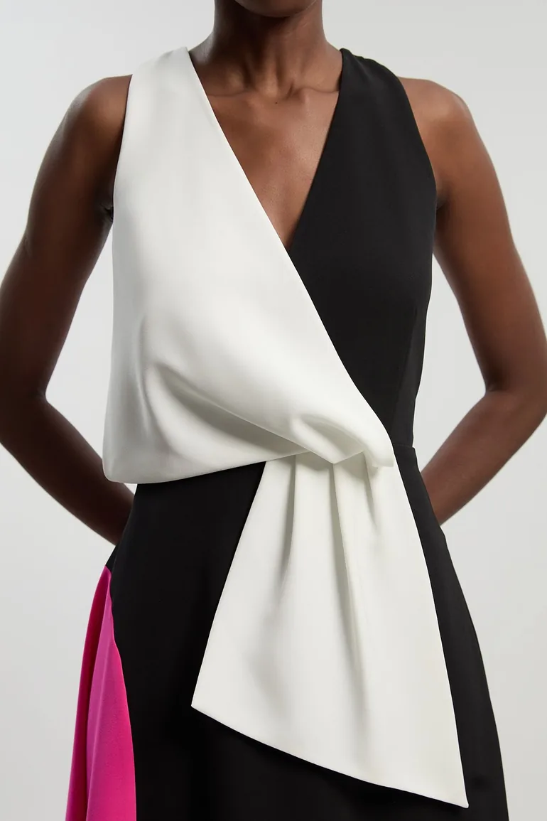 Soft Tailored Colour Block Detail Dress - 2