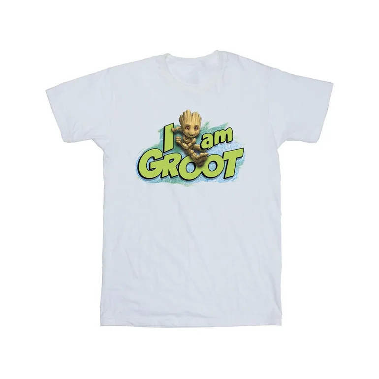 Marvel Mens Guardians Of The Galaxy I Am Groot Jumping T-Shirt - White - 1
