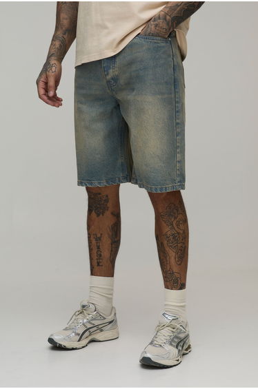 Tall Relaxed Fit Denim Shorts - stonewash