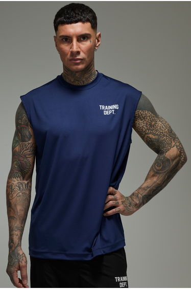 Tall Training Dept Performance Oversized Tank - navy