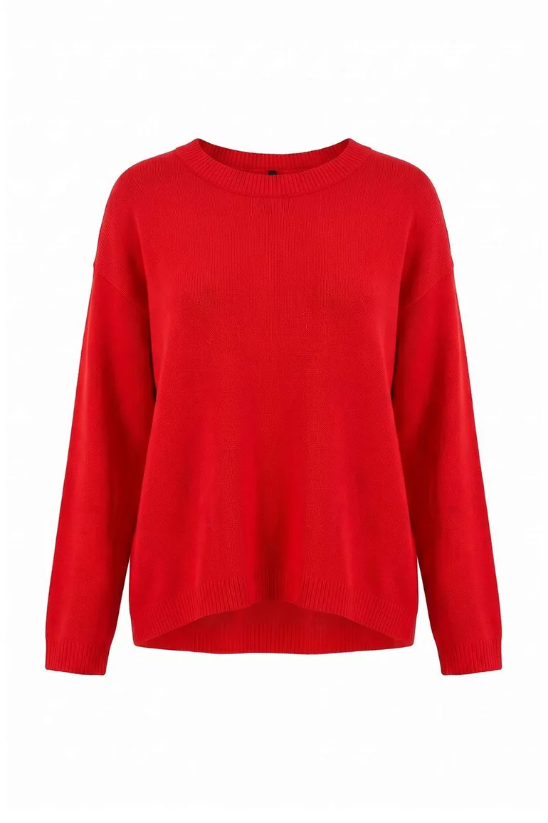 Red Oversize Detachable Shawl Detailed Knitwear Sweater - 8