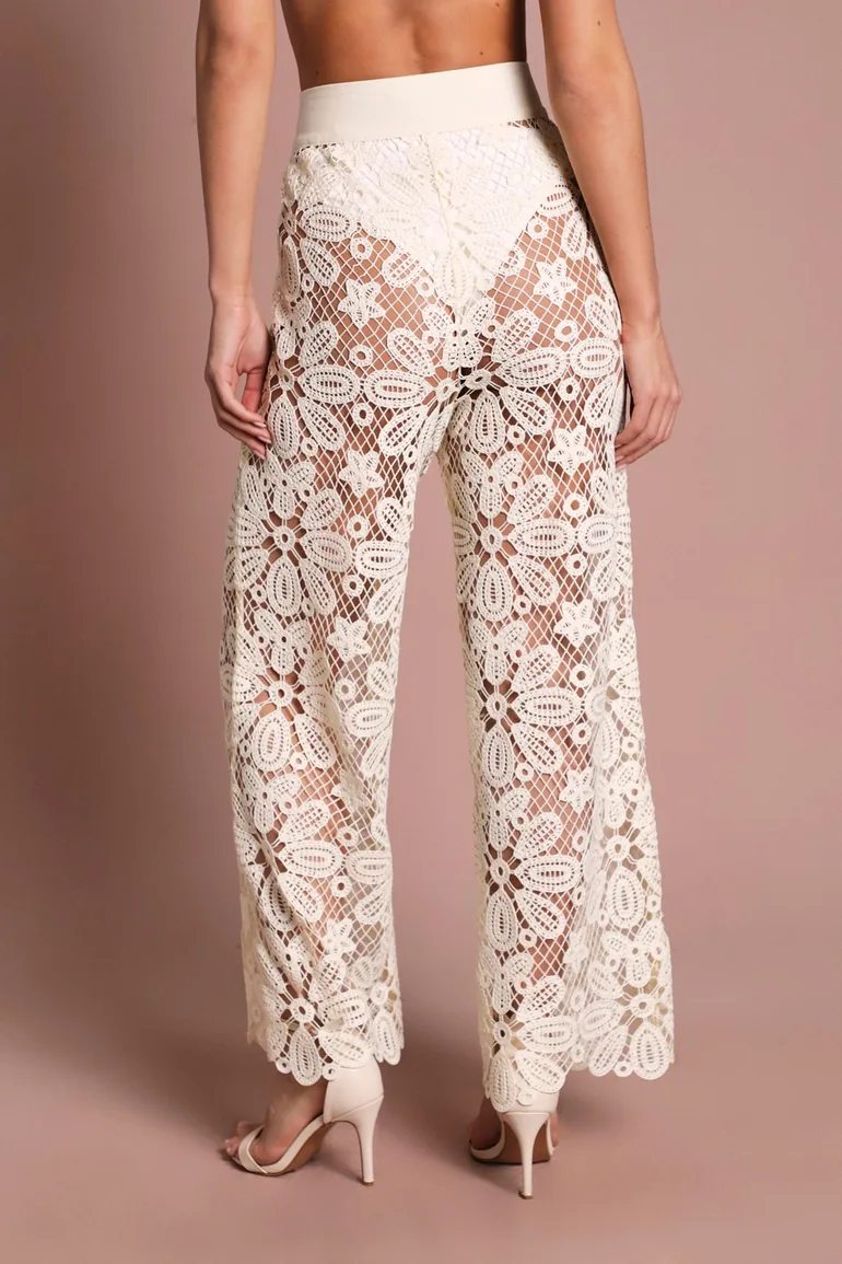 Crochet Wide Leg Wedding Trouser - 3