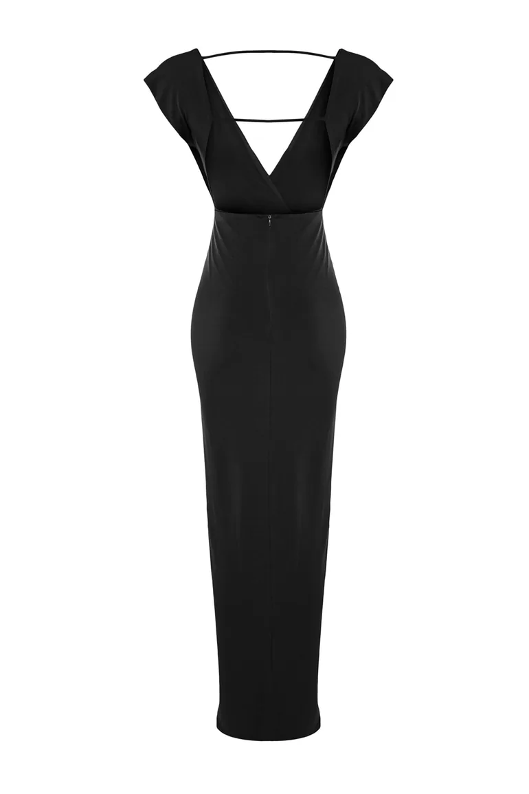 Shop Evening Bodycon Maxi Shift Dress - Black Online in Bahrain