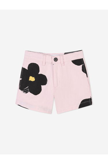 Girls Daisy Print Shorts in Pink
