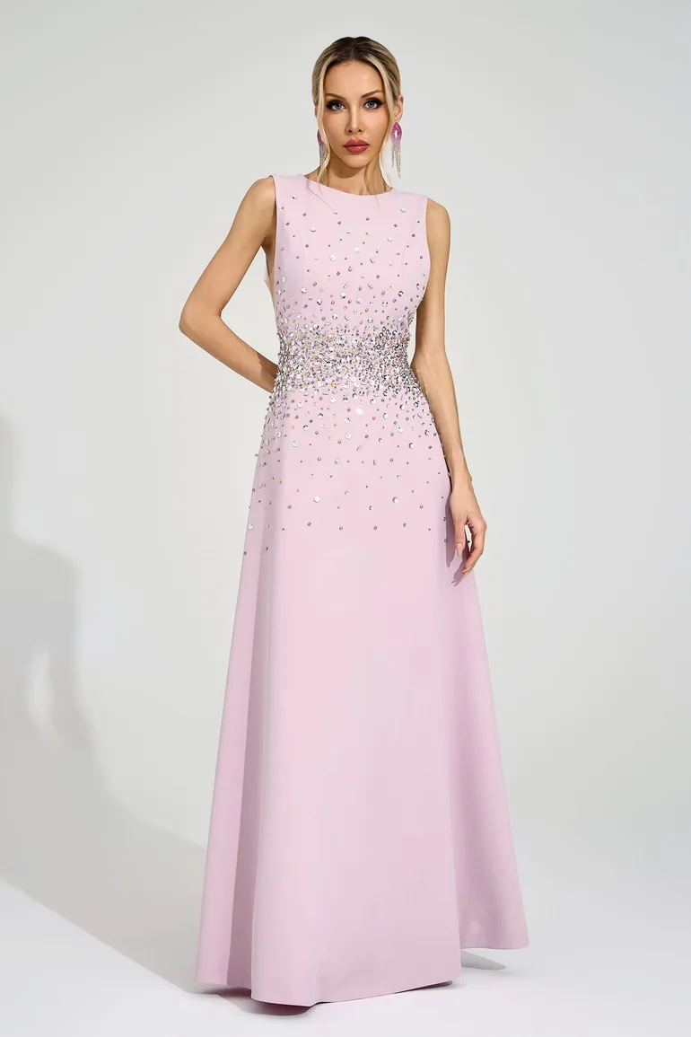 Shakespeare Light Pink Diamond Maxi Dress
