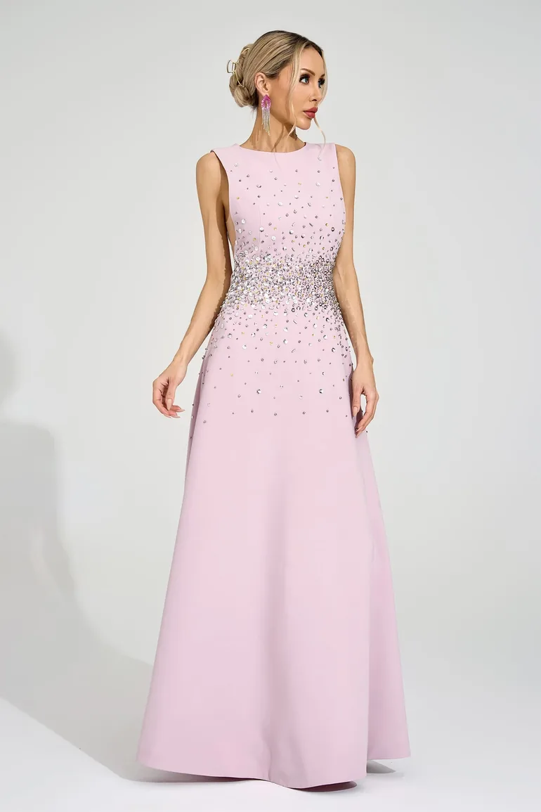 Shakespeare Light Pink Diamond Maxi Dress - 2